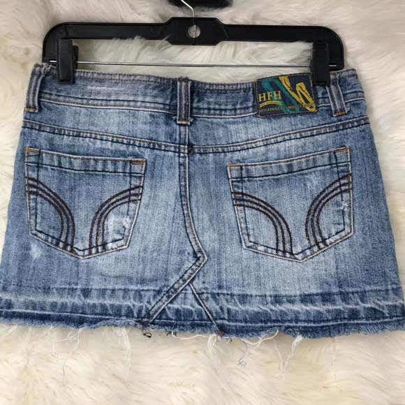 Denim Mini Distressed Skirt by HFH Advocacy Induct 2006 Orange Button SZ M - Picture 5 of 12